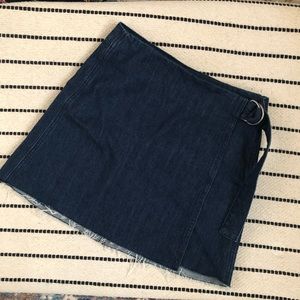 Madewell denim wrap skirt